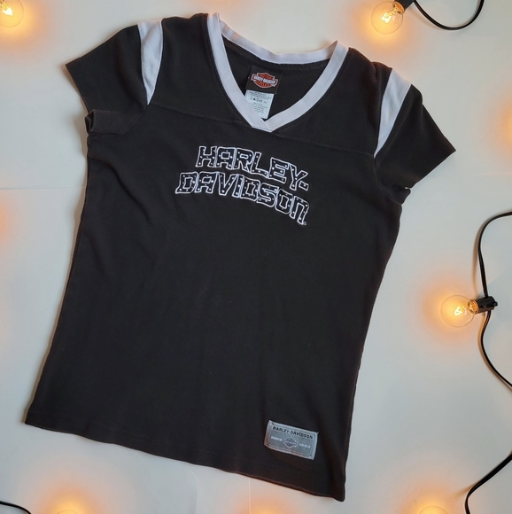 Harley Davidson Black & White Short Sleeve Tee - Picture 2 of 6